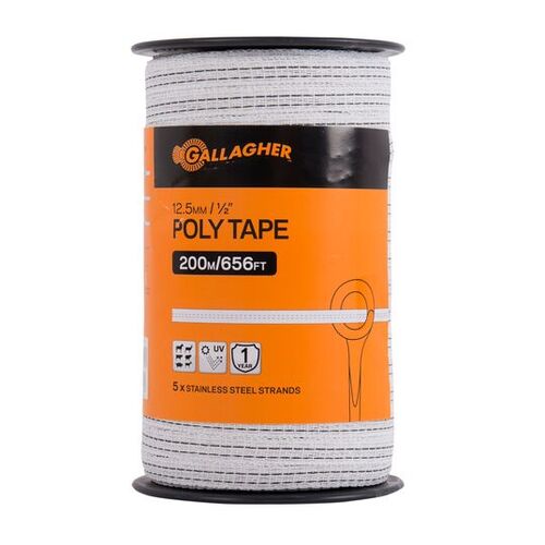 12.5mm Poly Tape White